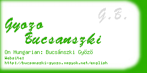 gyozo bucsanszki business card