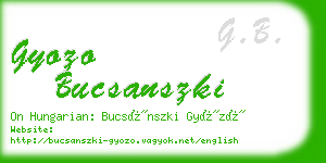 gyozo bucsanszki business card